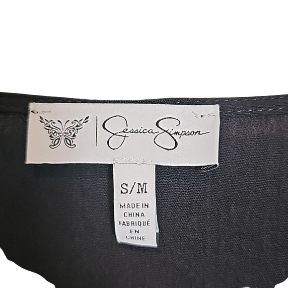 Jessica Simpson Open Front Kimono Cover Up Black And Pink Floral Size Medium - Picture 3 of 3